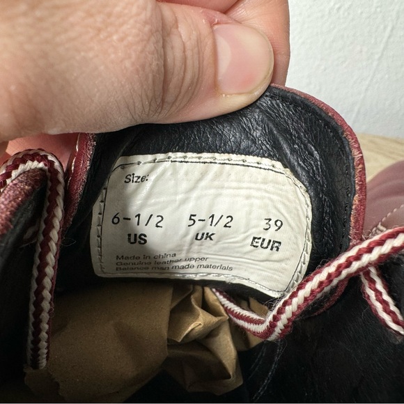 Marc Ecko Burgundy Red Leather Lace Up Hiking Chukka Ankle Boots‎ Mens Size 6.5 - Picture 14 of 16